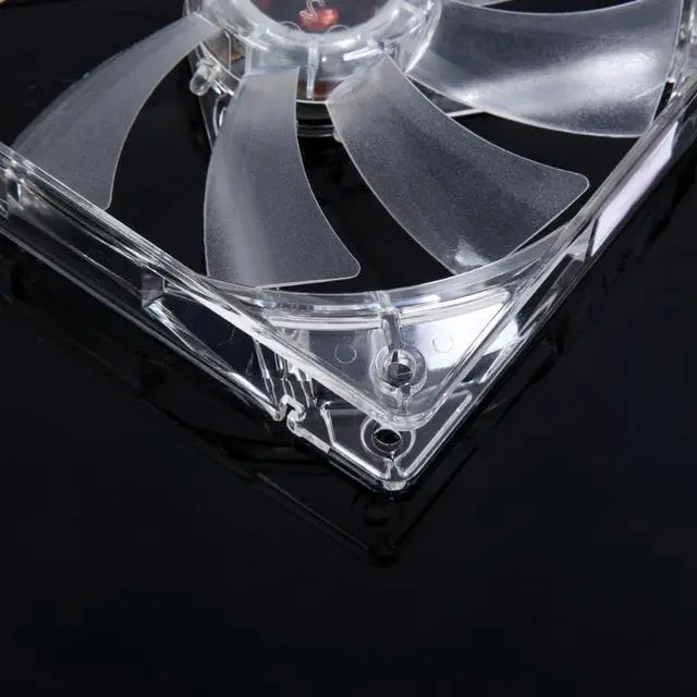 Alt view image 6 of 6 - 120mm PC Computer Clear Case Quad 4 LED Light CPU Cooling Fan 12cm