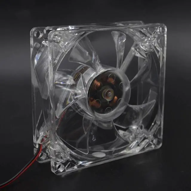Alt view image 3 of 6 - 8cm LED Light Low Noise Computer Host Case Dual D Type 4 Pin Interface Cooling Fans Computer Accessory