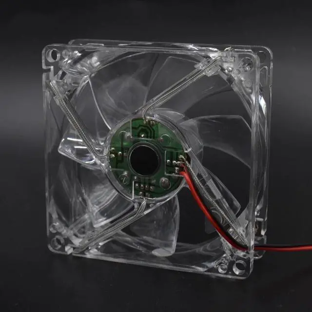 Alt view image 4 of 6 - 8cm LED Light Low Noise Computer Host Case Dual D Type 4 Pin Interface Cooling Fans Computer Accessory