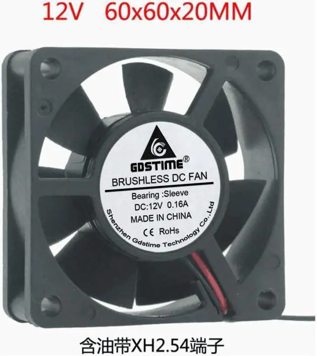 Main image of DC 12V 6CM cm cm 60mm 60x20 6020 brushless silent chassis cooling fan