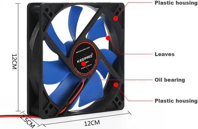 Alt view image 2 of 6 - En Labs PC Computer 120mm Oil Bearing 16dBA Ultra Silent Case Fan Heatsink Cooler Cooling,12CM Fan Power by Molex IDE 4pin