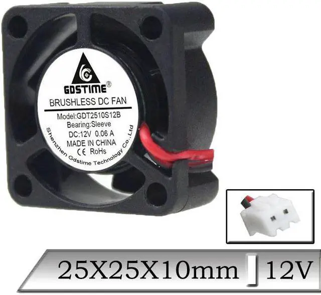 Main image of 1 Pcs 12V 25x25x10mm 25mm Mini Brushless DC Cooling Cooler Fan 2.5cm 25mmx10mm 3D Printer fan Heatsink Fan