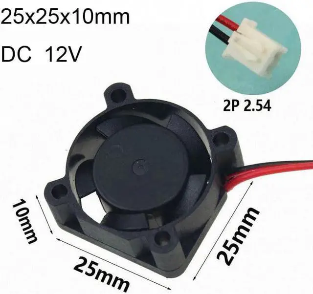 Alt view image 6 of 6 - 1 Pcs 12V 25x25x10mm 25mm Mini Brushless DC Cooling Cooler Fan 2.5cm 25mmx10mm 3D Printer fan Heatsink Fan