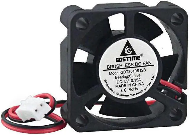 Alt view image 4 of 6 - 1 Piece 3010 5V 2Pin 3cm 30mm 30 x 30 x 10mm 5 Blades Mini DC Cooling Fan