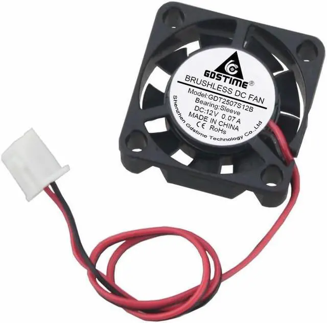 Alt view image 4 of 6 - 1PCS DC 12V 25mm 25x25x7mm 9 Blades Mini Cooling Fan 2Pin 2507 2.5cm 20mm Brushless Exhaust Cooler Fan