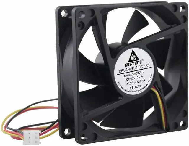 Alt view image 5 of 6 - 1 Pcs 3Pin DC 12V Brushless Cooling Fan 80x80x25mm 80mm 8cm Three Wires FG PC Case CPU Motor Cooler 8025