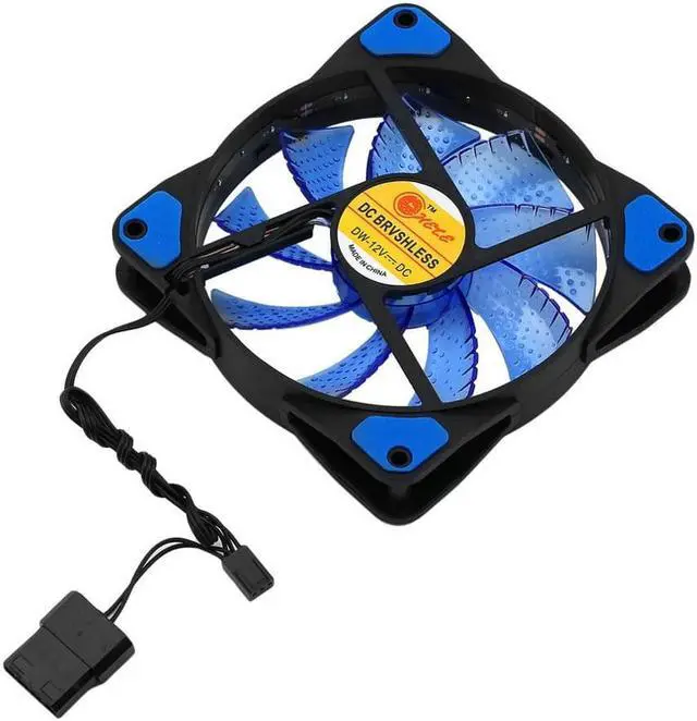 Alt view image 3 of 6 - 120mm PC Computer 16dB Ultra Silent 15 LEDs Case Fan Heatsink Cooler Cooling w/ Anti Vibration Rubber,12CM Fan