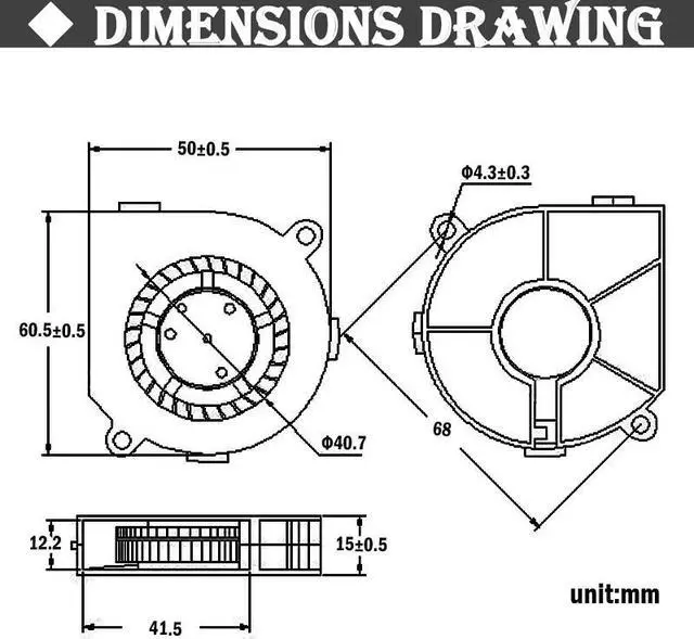 Alt view image 6 of 6 - 1 Piece Brushless Cooling Cooler Fans 60*60*15mm 2Pin 6015S 60mm 12V DC Blower Fan
