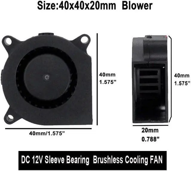Alt view image 2 of 5 - 1 PCS 40*20mm 40mm x 20mm 4020 12V DC Brushless Cooling Exhaust Blower Fan 4cm