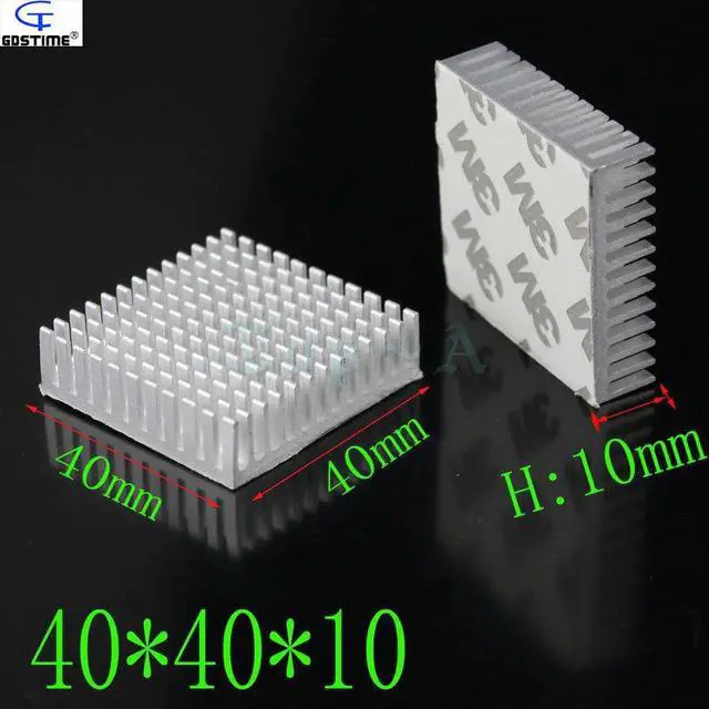 Alt view image 2 of 6 - 5pcs Aluminum Heatsink 40x40x10mm VGA Video Card Memory Chipest Heat Sink Cooling Fan With 3M Tape 40mm x 10mm