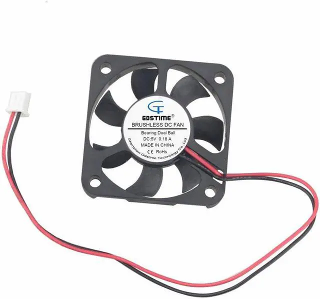 Alt view image 6 of 6 - 1 pcs 5V Two Ball Bearing 50x50x10mm 5010 2Pin DC Ventilation Brushless Cooling Fan Computer Cooler 50mm x 10mm 5cm
