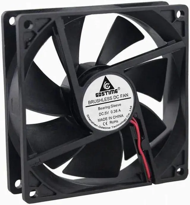 Alt view image 5 of 6 - 1 Piece 92mm*92mm*25mm 90mm DC 5V 2Pin PC Computer Case Cooling Cooler Fan 92mm x 25mm 9cm 9225