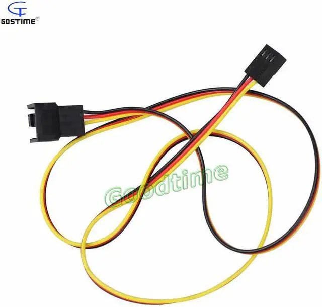 Alt view image 2 of 5 - 5pcs 60cm 1.97ft 3Pin Male to 3Pin Female Black PC Computer Cooling Fan Power Connector Extension Cable 600mm