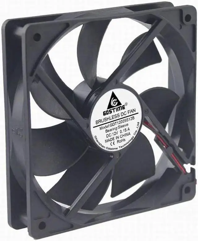 Alt view image 2 of 6 - 1 Pcs 12V 120x120x25mm 120mm High Speed Brushless DC Cooling Fan 12025S 12cm 2Pin Connector Computer Case Cooler