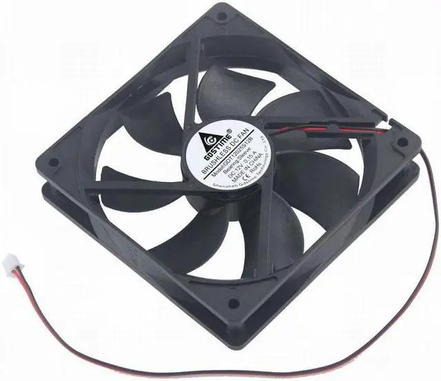 Alt view image 4 of 6 - 1 Pcs 12V 120x120x25mm 120mm High Speed Brushless DC Cooling Fan 12025S 12cm 2Pin Connector Computer Case Cooler