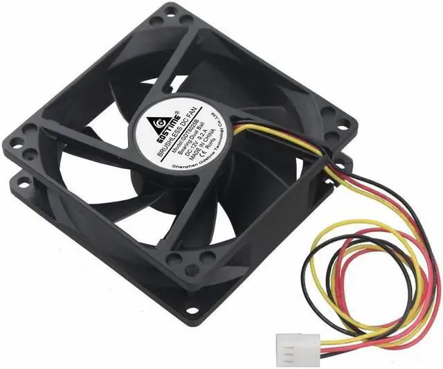 Alt view image 5 of 6 - 1 Piece 12 Volt 0.2A 3Pin Three Wires Two Balls 80mm x 25mm DC Cooling Fan 12V 8025 Computer Case Cooler 8cm 80*80*25mm