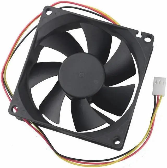 Alt view image 6 of 6 - 1 Piece 12 Volt 0.2A 3Pin Three Wires Two Balls 80mm x 25mm DC Cooling Fan 12V 8025 Computer Case Cooler 8cm 80*80*25mm
