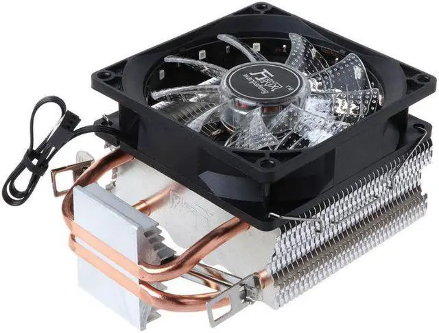Alt view image 4 of 6 - CPU Cooler Fan Dual Heatpipe Heat Sink with RGB Light for Intel LAG 1155 1156
