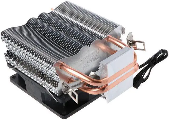 Alt view image 5 of 6 - CPU Cooler Fan Dual Heatpipe Heat Sink with RGB Light for Intel LAG 1155 1156