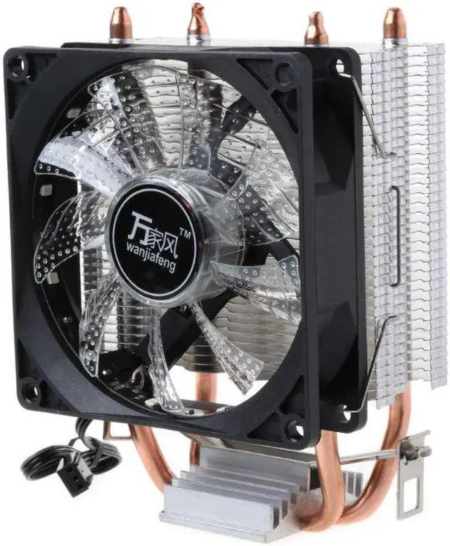 Alt view image 6 of 6 - CPU Cooler Fan Dual Heatpipe Heat Sink with RGB Light for Intel LAG 1155 1156