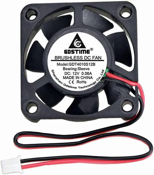 Alt view image 2 of 6 - 5 Pcs 12V 40x40x10mm 40mm Brushless DC Cooling Fan 4cm 4010S 2Pin Computer CPU Video Card Cooler