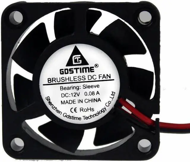 Alt view image 4 of 6 - 5 Pcs 12V 40x40x10mm 40mm Brushless DC Cooling Fan 4cm 4010S 2Pin Computer CPU Video Card Cooler