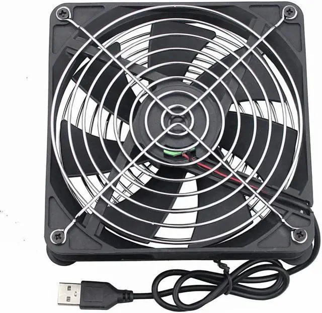 Alt view image 4 of 4 - 1 pcs New Router fan DIY 140mm PC Cooler TV Box Wireless Cooling 140mmx140mmx25mm USB fan 14cm Protective net