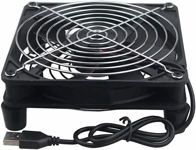 Alt view image 3 of 4 - 1 pcs New Router fan DIY 140mm PC Cooler TV Box Wireless Cooling 140mmx140mmx25mm USB fan 14cm Protective net