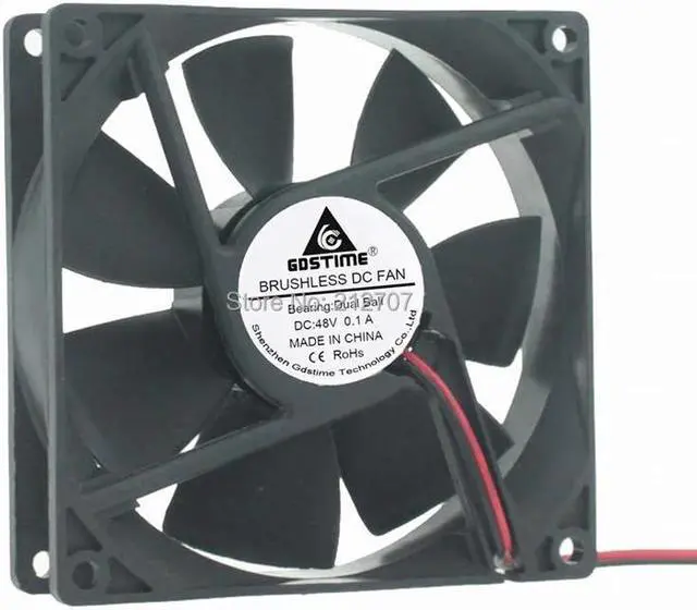 Alt view image 2 of 6 - 1 Piece DC 48V 9225 92x92x25mm 92mm 9cm 0.1A Cooling Fan