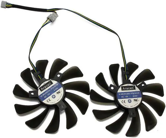 Alt view image 4 of 4 - 2pcs/set 95mm FDC10U12S9 C CF1010U12S GPU Video Card Cooler fan For XFX RX 580 HIS RX 580 Mining Graphics Card Cooling