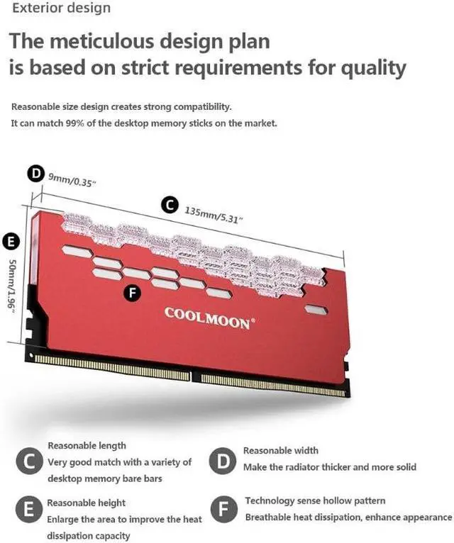 Alt view image 4 of 6 - Heatsink High Compatibility 5V 3PIN ARGB Memory Spreader Cooler Addressable RGB Cooling Vest For Desktop(AS SHOWN)