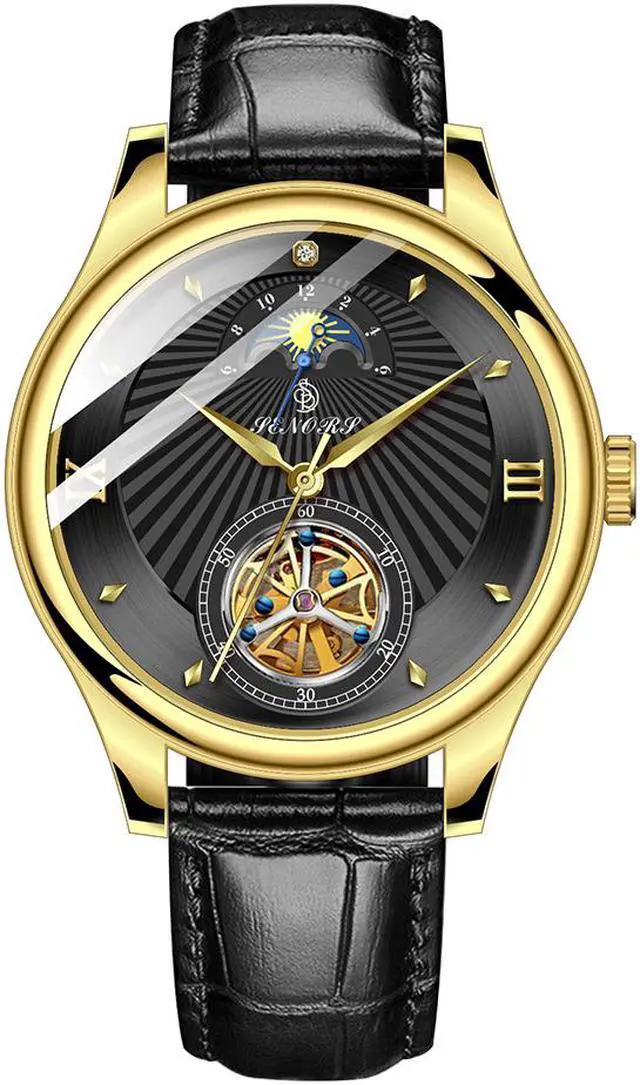 Main image of Luminous Hands Watch Skeleton Tourbillon Mechanical Watch Mens Automatic Sport Clock Glass Back See Through Watch