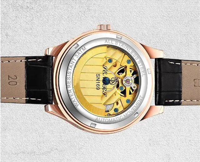 Alt view image 4 of 5 - Luminous Hands Watch Skeleton Tourbillon Mechanical Watch Mens Automatic Sport Clock Glass Back See Through Watch