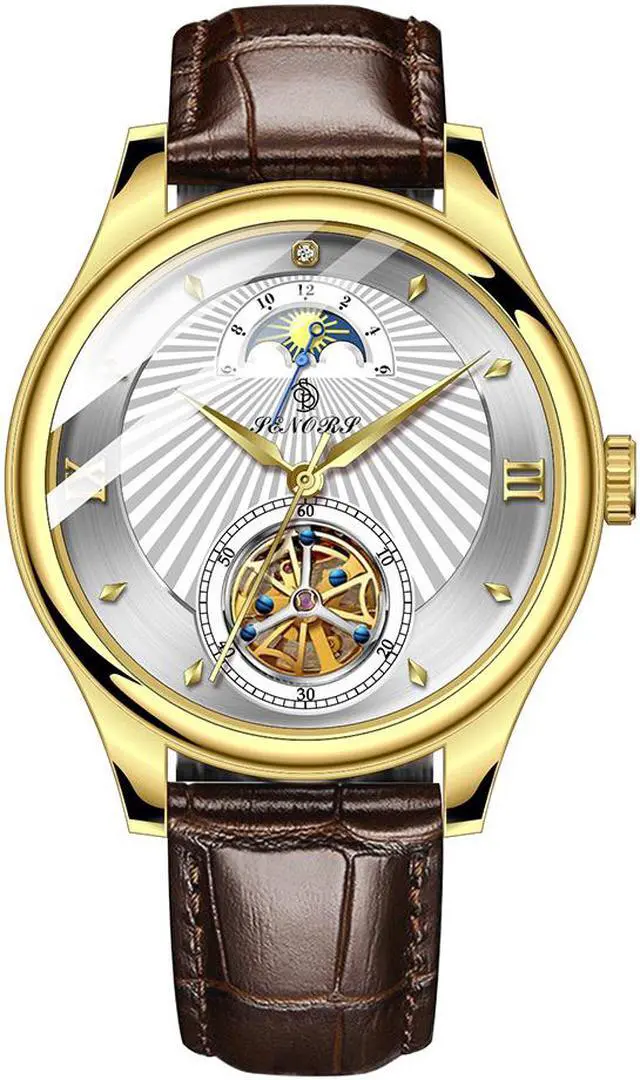 Main image of Luminous Hands Watch Skeleton Tourbillon Mechanical Watch Mens Automatic Sport Clock Glass Back See Through Watch