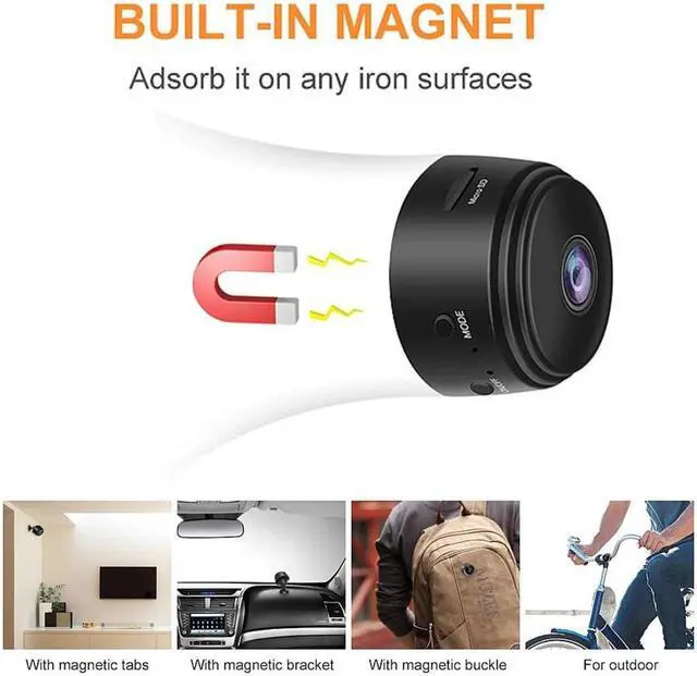 Alt view image 4 of 6 - Spy Camera Wireless Hidden WiFi Mini Camera HD 1080P Portable Home Security Cameras Covert Nanny Cam Small Indoor Outdoor Video Recorder Motion Activated Night Vision