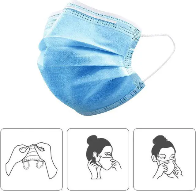 Alt view image 4 of 7 - 3 Ply 3Layer filter protective face masks Non-woven Breathable face guard with elastic Earloop child adult size In stock 24hours ship adult size - OEM