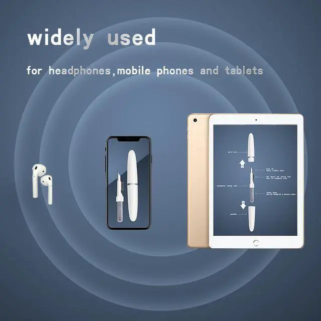 Alt view image 3 of 5 - Portable Bluetooth Earbuds Cleaning Pen with Soft Microfiber Brush, Multifunction Cleaning Pen Dust Removal Brush Pen for Airpods Wireless Earphones Charging Box Camera Dust Cleaner