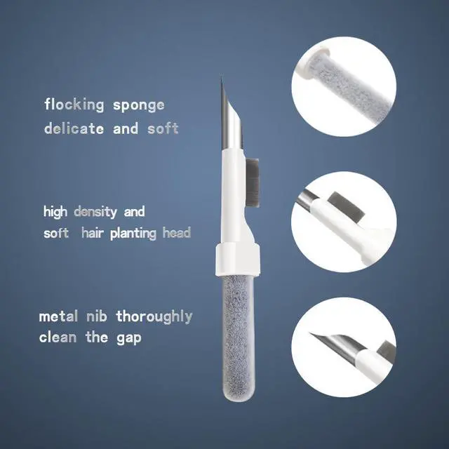 Alt view image 5 of 5 - Portable Bluetooth Earbuds Cleaning Pen with Soft Microfiber Brush, Multifunction Cleaning Pen Dust Removal Brush Pen for Airpods Wireless Earphones Charging Box Camera Dust Cleaner