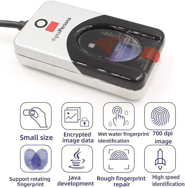 Alt view image 3 of 6 - USB Fingerprint Reader Digital Persona U.are.u 4500 Reader USB Biometric Fingerprint Scanner 70" Cable (2PCS)