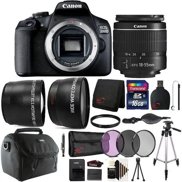 Main image of Canon EOS 2000D / Rebel T7 24.1MP Digital SLR Camera with Canon 18-55mm Lens + 16GB Accessory Bundle