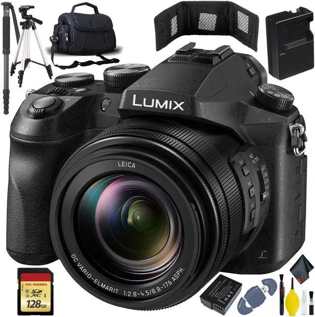 Main image of Panasonic Lumix DMC-FZ2500 Camera - Battery(2) - Charger - 128GB - Tri+Monopod