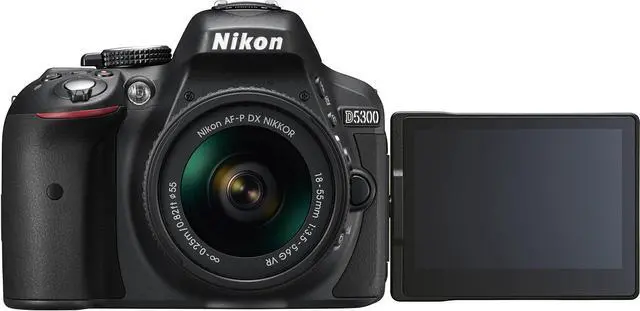 Main image of Nikon D5300 Digital SLR Camera - Black (24.2 MP, AF-P 18-55mm VR Lens Kit) 3-Inch LCD Screen - International Version (No