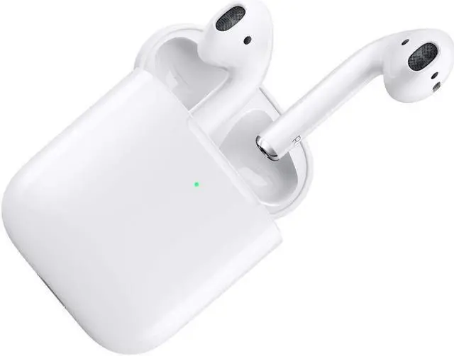 Alt view image 8 of 15 - Apple AirPods 2 White with Wireless Charging Case In Ear Headphones MRXJ2AM/A