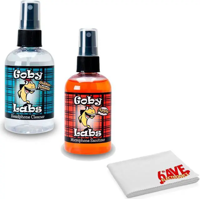 Main image of Goby Labs Sanitizing Spray Pack ? 4 FL OZ Headphone Cleansing Spray and 4 FL OZ Microphone Cleansing Spray with 6AVE Cleaning Cloth