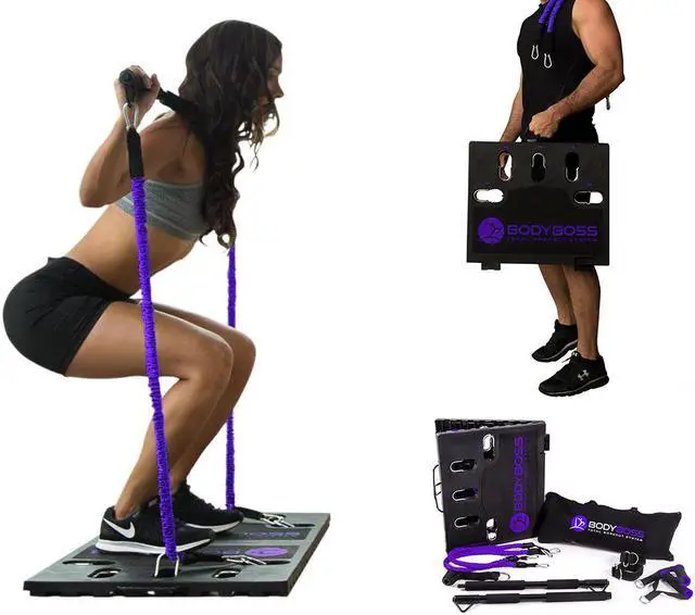 Alt view image 2 of 4 - BodyBoss Home Gym 2.0 By 6Ave- Full Portable Gym Home Workout Bundle - PKG4-Purple