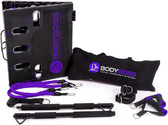 Alt view image 2 of 4 - BodyBoss Home Gym 2.0 By 6Ave- Full Portable Gym Home Workout Bundle - PKG2-Purple