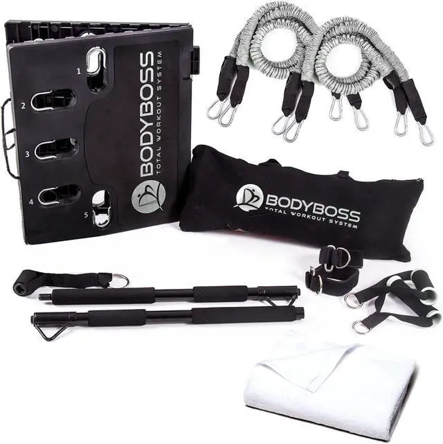 Main image of BodyBoss Home Gym 2.0 By 6Ave- Full Portable Gym Home Workout Bundle - PKG4-Silver