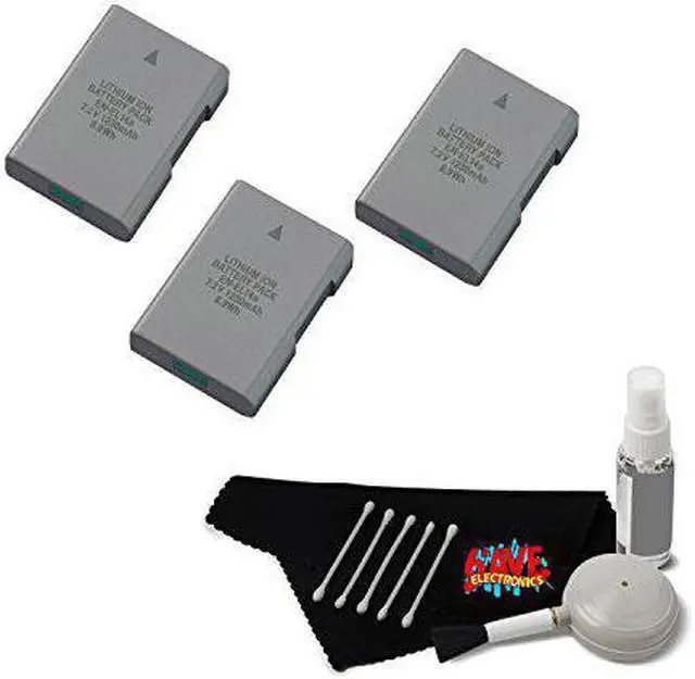 Alt view image 2 of 4 - (3) EN-EL14A Rechargeable Li-Ion Battery + MicroFiber Cloth + Deluxe Cleaning Kit