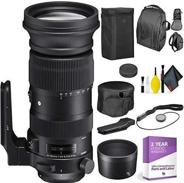 Alt view image 2 of 4 - Sigma 60-600mm f/4.5-6.3 DG OS HSM Sports Lens for Nikon F + Deluxe Lens Cleaning Kit