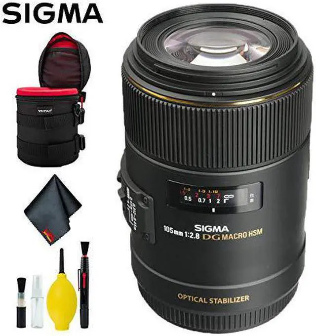 Alt view image 4 of 4 - Sigma 105mm f/2.8 EX DG OS HSM Macro Lens for Canon EOS Cameras (Intl Model) Deluxe Kit